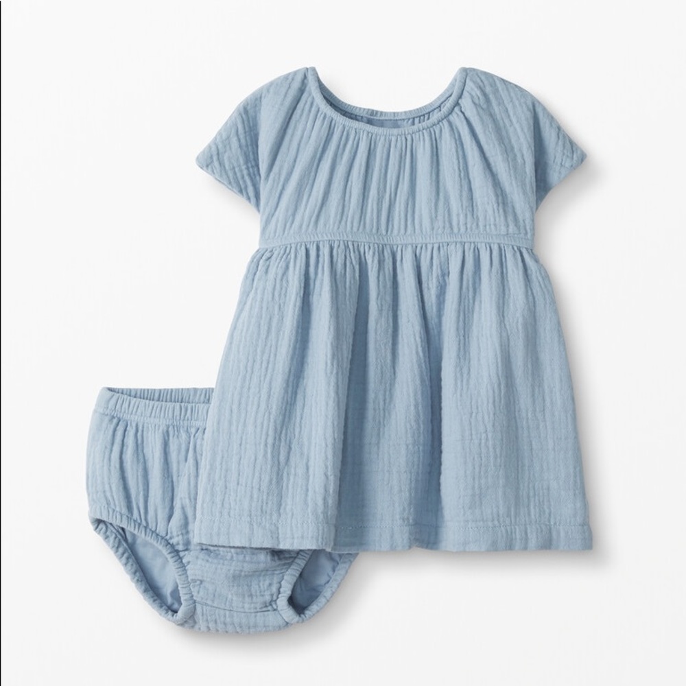 Hanna Anderson Bubbly Woven Dress Set (Blue)